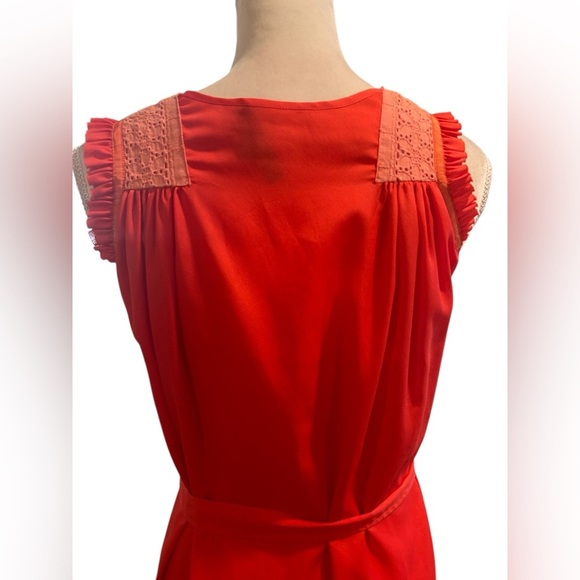 Alice Ritter bohemian red embroidered sleeveless midi dress Size 4 - Picture 8 of 10